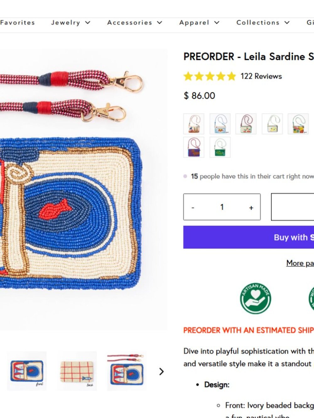 Ink + Alloy Leila Sardine Seed Bead Clutch With Strap - Picture 11 of 11
